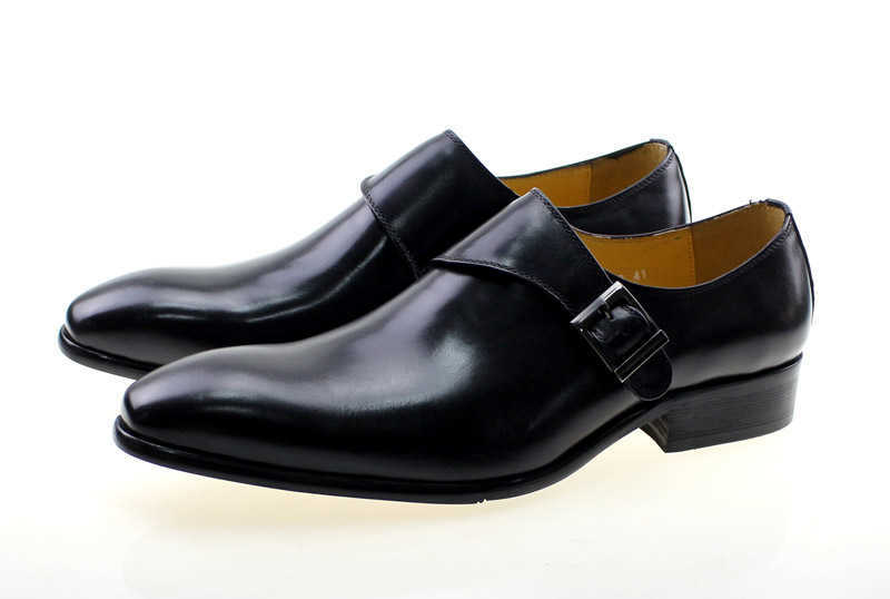 CMM Mens Pointed Single Button Business Casual Leather Shoes Leather Formal Mens Shoes Shoes Men