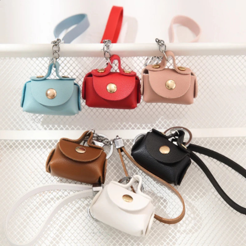 Cute Coin Purses Bags Soft Leather Housekeeper Keychain Wallet Pouch Mini Portable Storage Bag Small Earphone Box 240812
