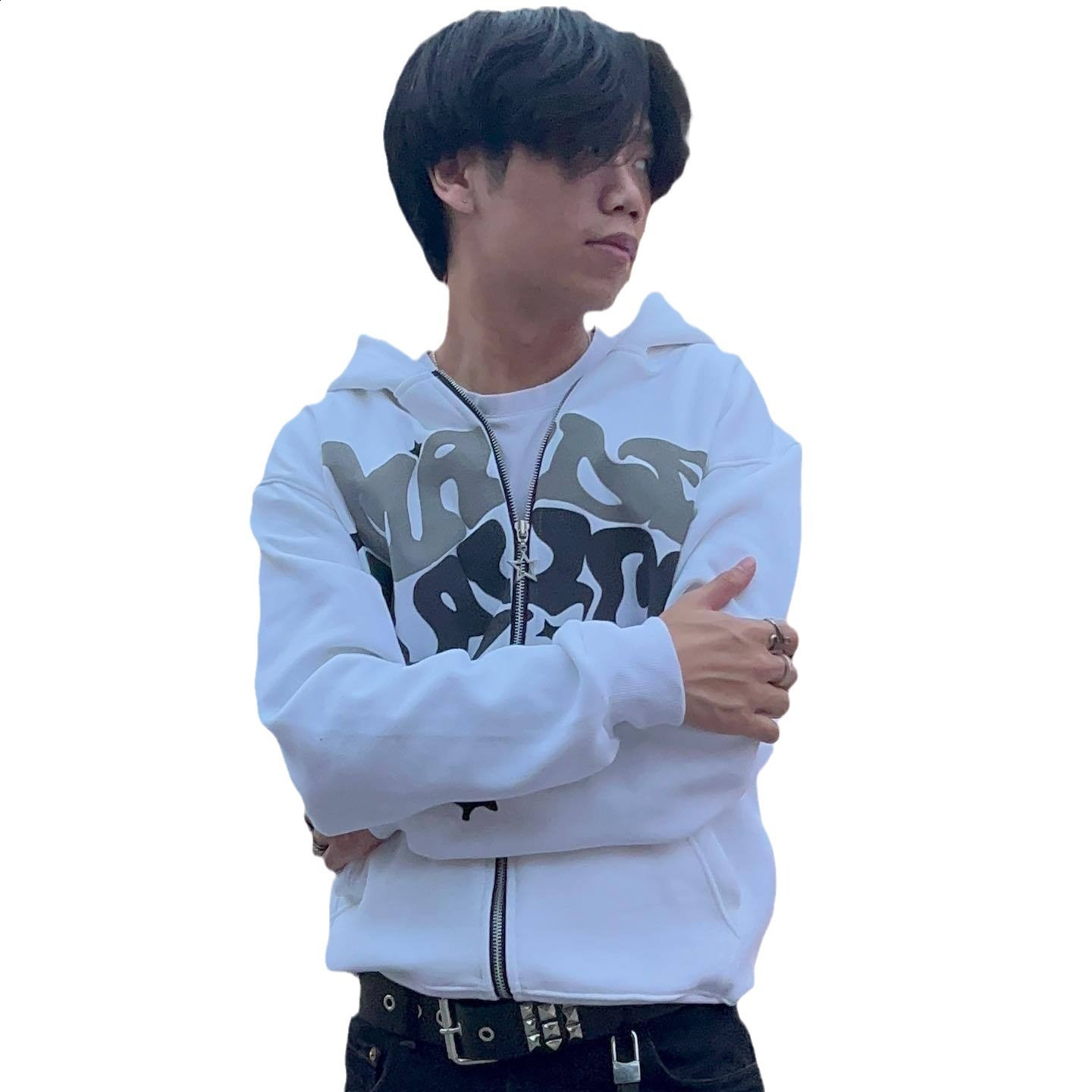 Street Rich Soon Printed Hoodie For Male Trendy Y2k Long Sleeve Zip Up Hooded Sweatshirt Autumn Pocket Loose Hoodies Jacket 240802