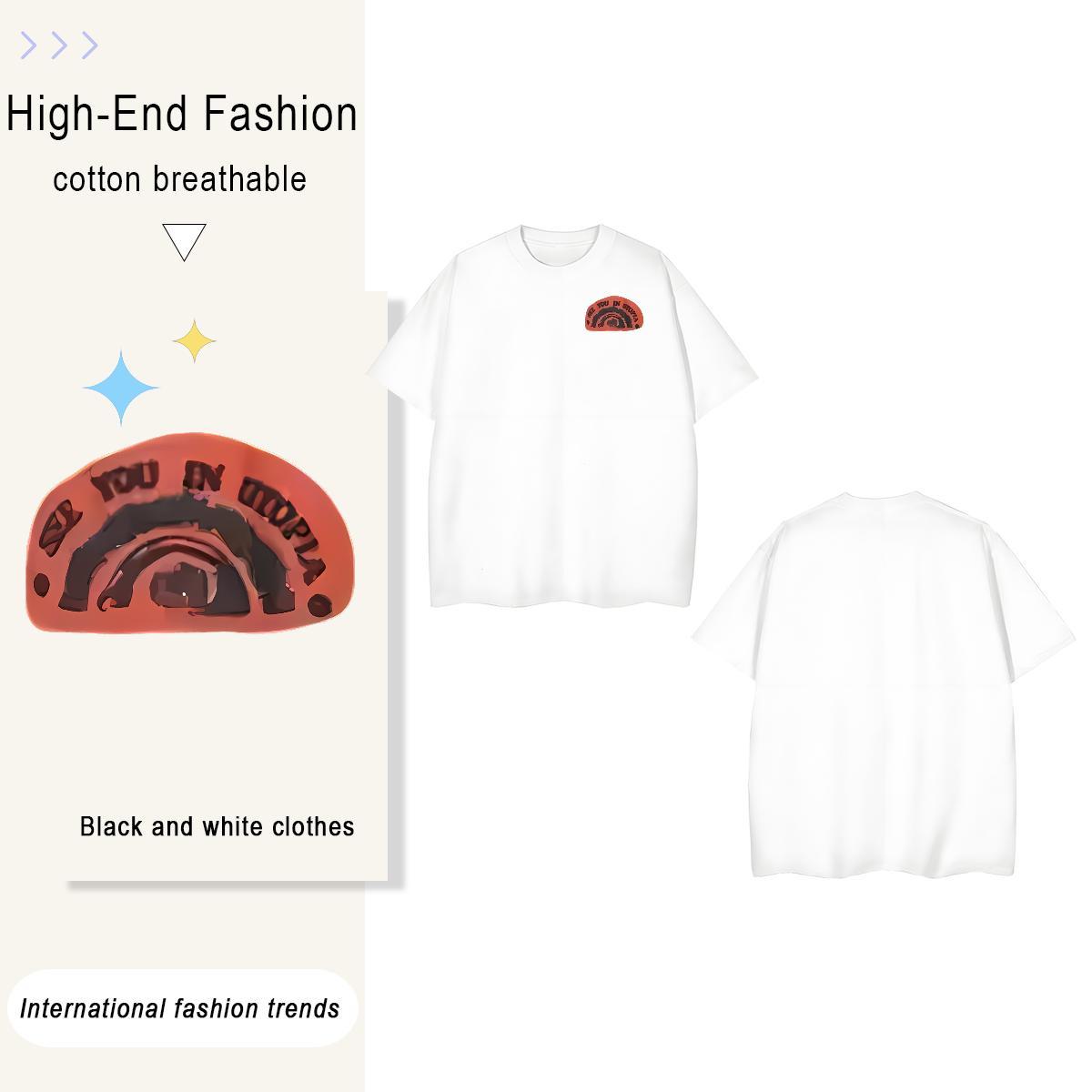 T-Shirts for Men 230g Pure Cotton eyes Sports Casual Short Sleeve O-Neck Custom Printed Tshirts Fashion New Classic Clothings