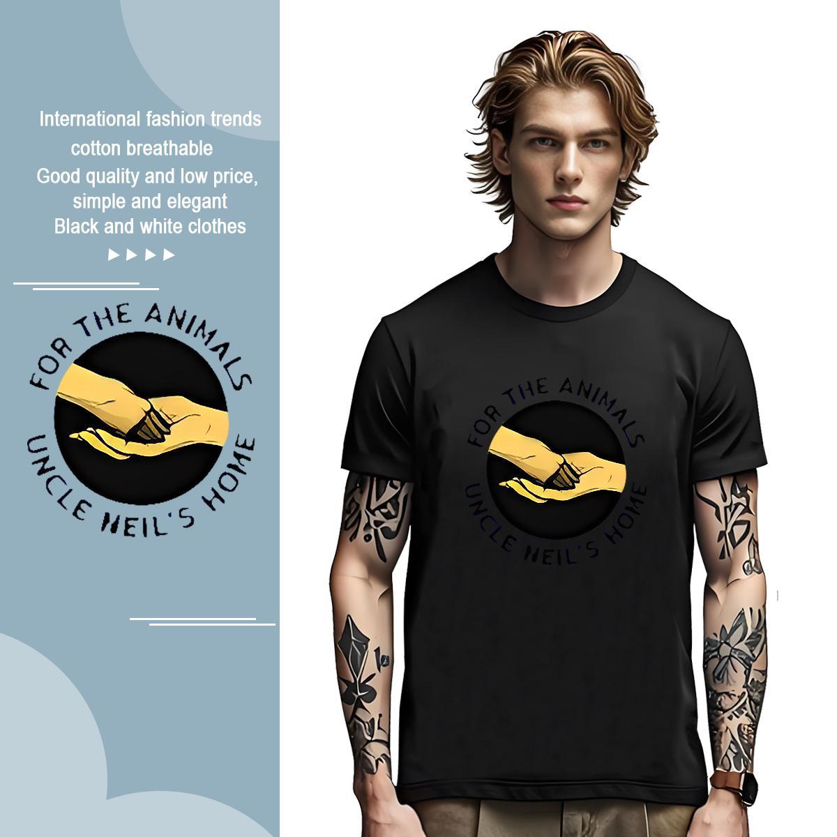 T Shirts Men 100% Cotton 230g hands High Street Hip Hop Breathable Crew Neck Custom Print Plus Size Couples T Shirts Classic Loose Fit Tees