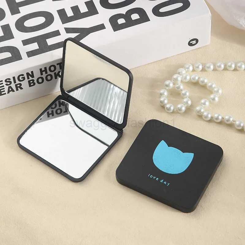 Foldable Makeup Mirror Mini Square Makeup Vanity Mirror Portable Hand Mirrors Double-sided Compact Mirror Pocket Cosmetic MirrorXJ240813