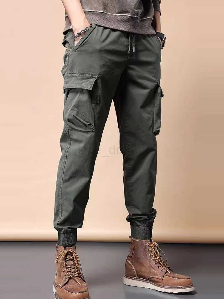 Casual pants for men with wide legs and bound feet Harlan pants for American style heavyweight retro work pantsXJ240813