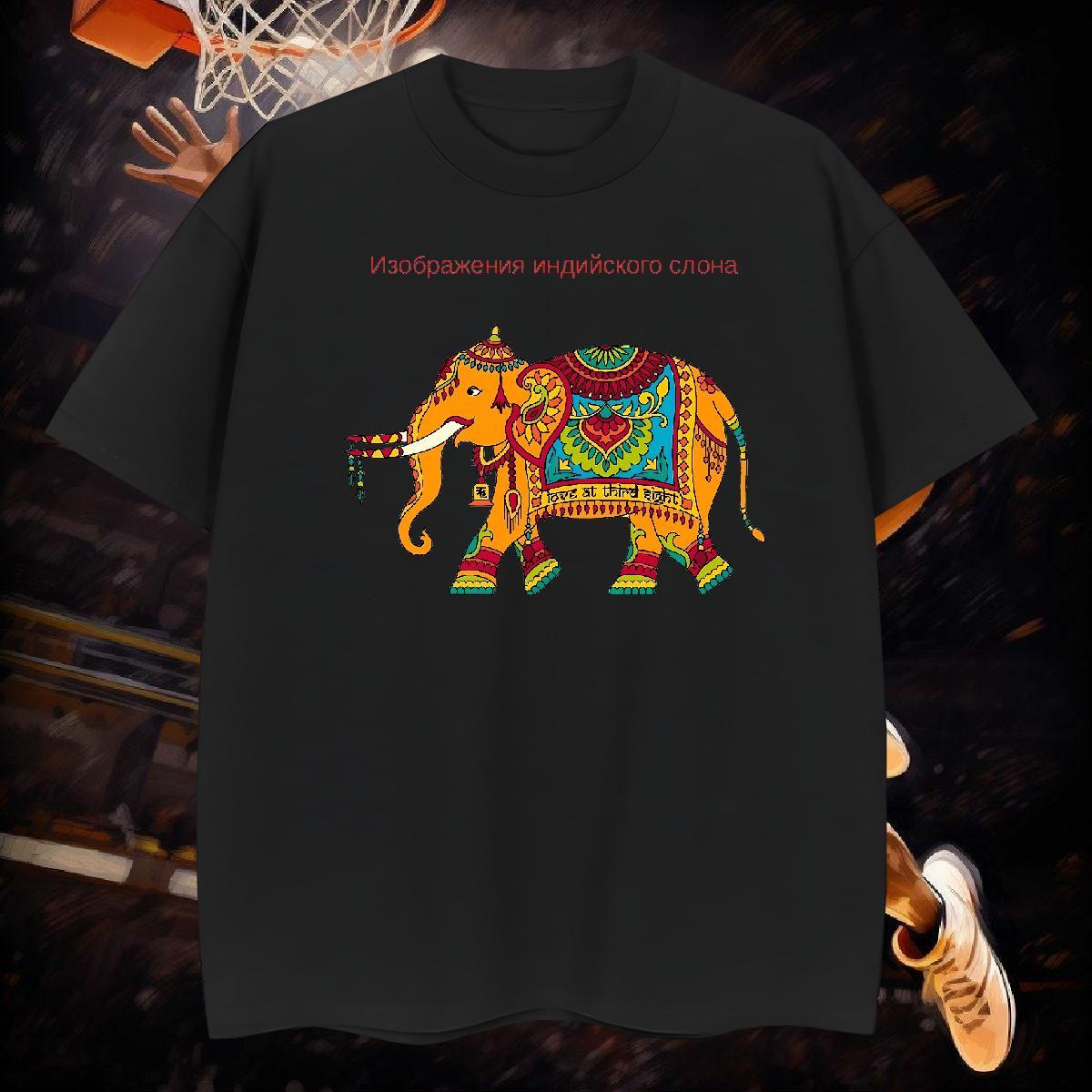 T-Shirts 230g Pure Cotton elephant Street Casual Short Sleeve Soft Cartoon Printing L-4XL Couples T Shirts Designer Cool Tees