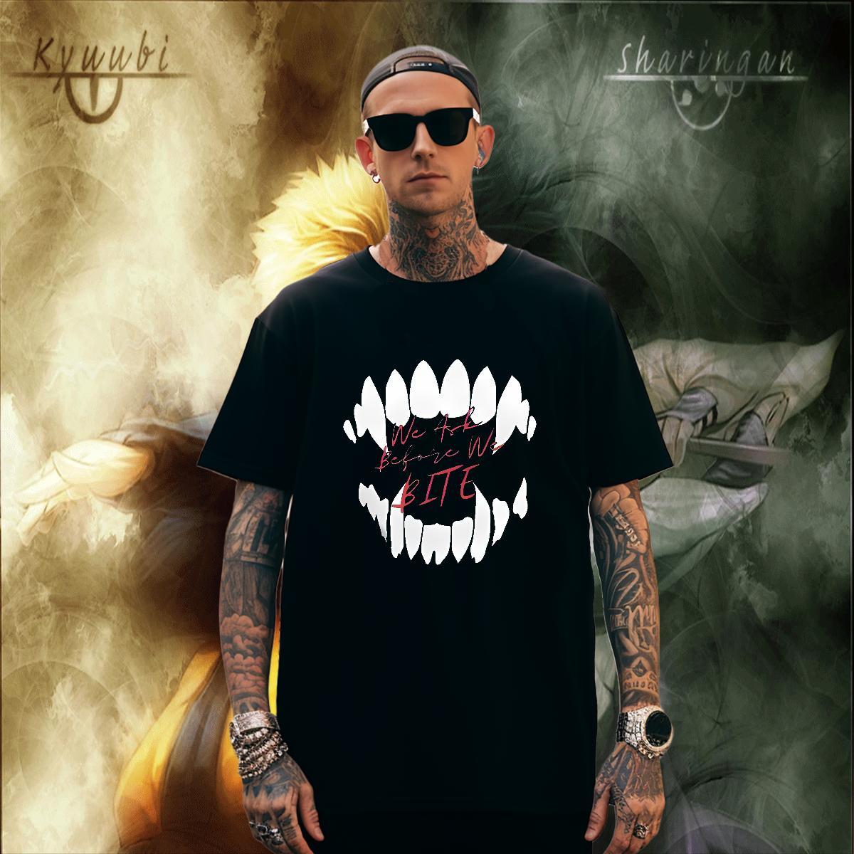 Free Shipping letter T-Shirts for Men Daily Wear Men Tops Tees 230g 100% Cotton Fashion Design Short Sleeve Soft Black White Tshirts