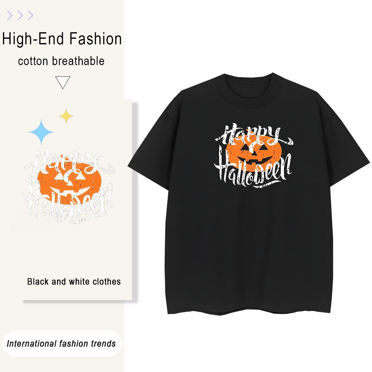 2024 DIY Men Tops Tees halloween Summer Casual 230g Pure Cotton Tshirts Breathable Cool Design Man T Shirts Floral Print