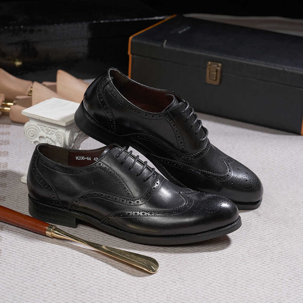 CMM British Block Business Leather Shoes for Mens Gentlemen Pointed Handmade Genuine Leather Mens Shoes Wedding Dress Shoes