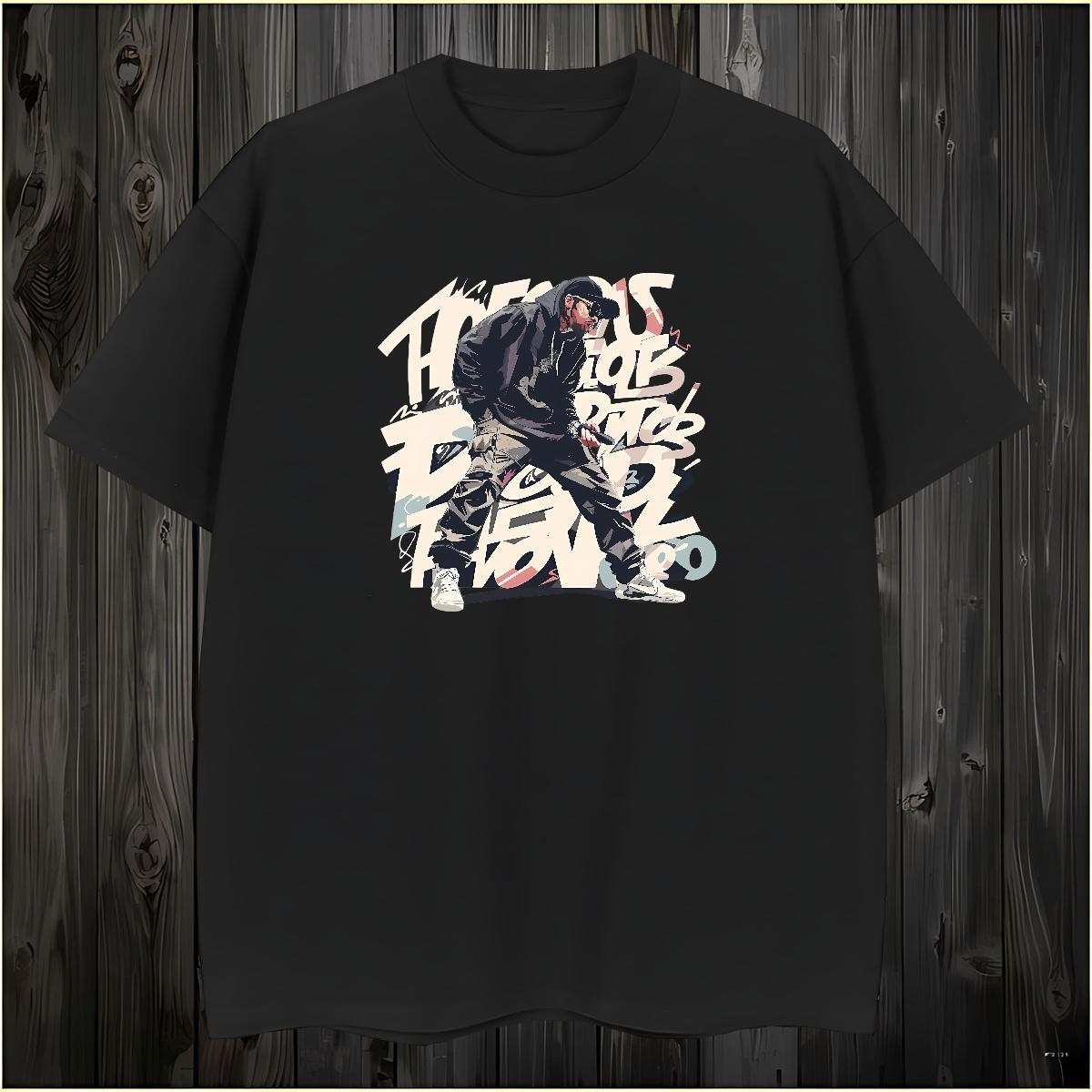 T shirt 100% Cotton 230g person Sports Casual Breathable Crew Neck Anime Print Men Tshirts Casual New Popular Tee Shirt