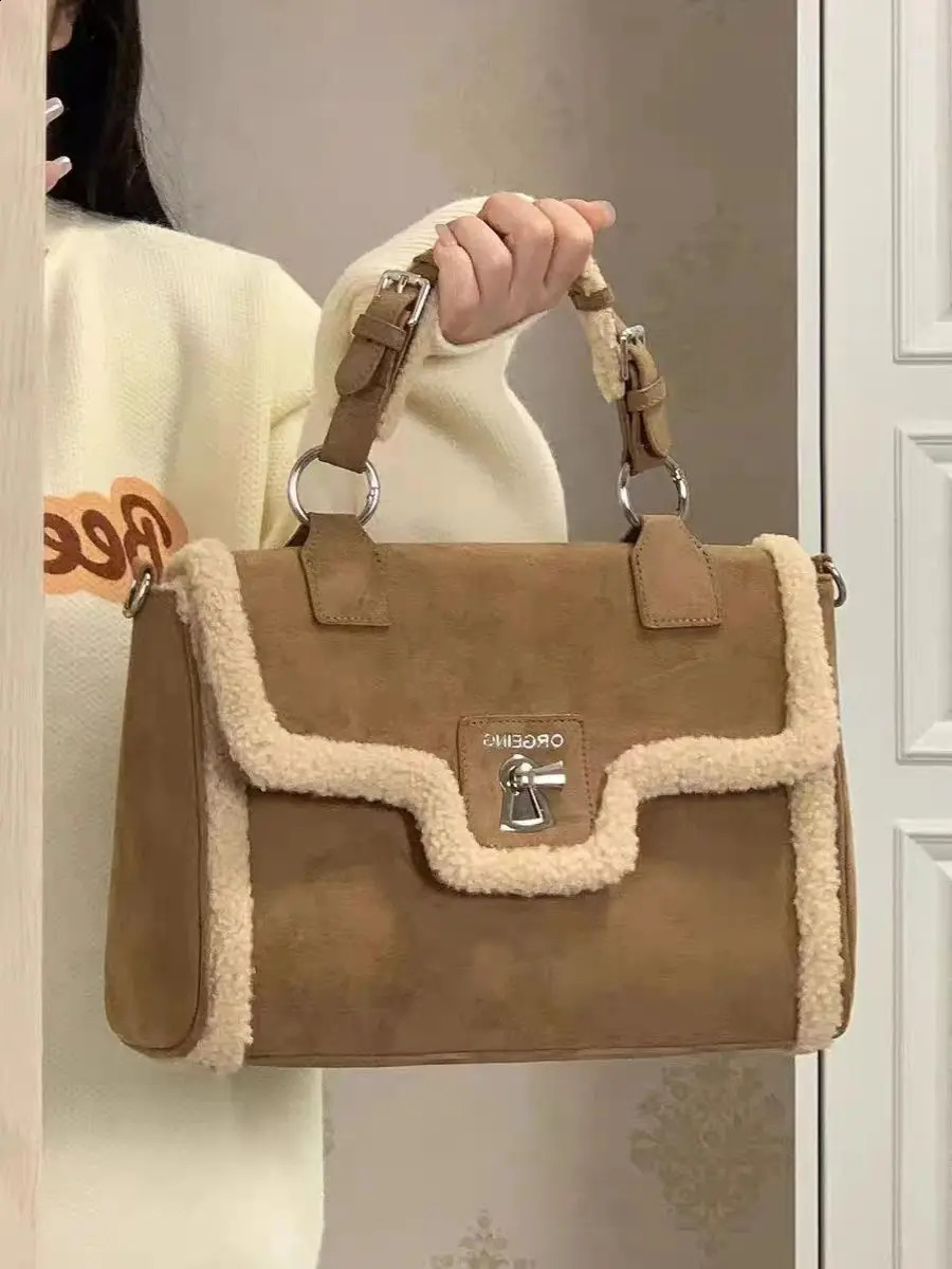 JIAERDI Vintage Brown Tote Bag Women Autumn Winter Handle Large Capacity Shoulder Bag Female Casual Crossbody Bags Briefcase 240813