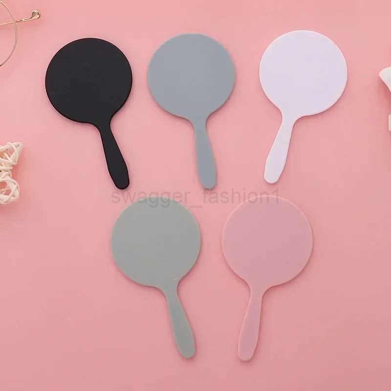 1PC Handheld Makeup Mirror Round Makeup Vanity Mirror with Handle Hand Compact Mirror Cosmetic Mirror for WomenXJ240813