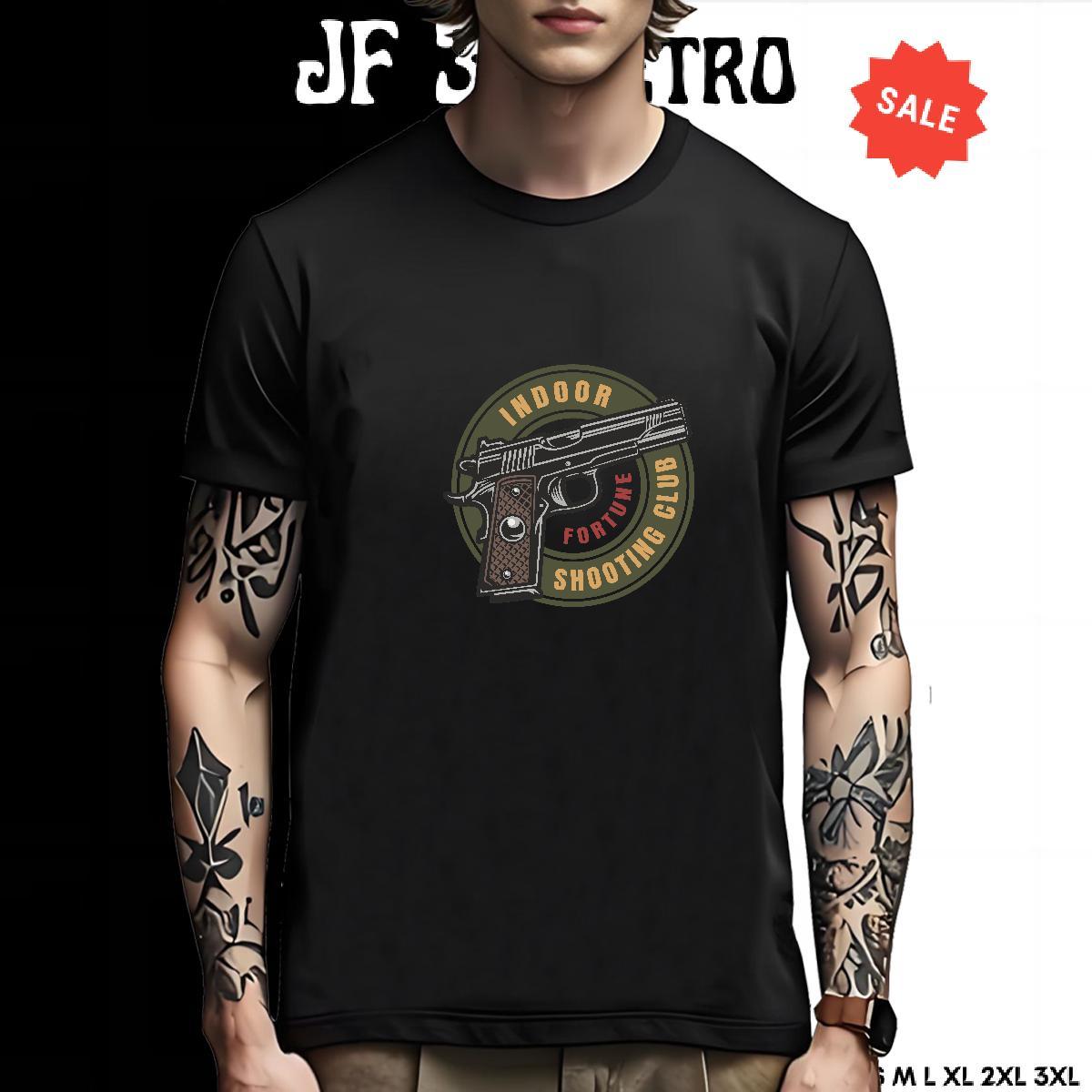 High Quality Man T Shirts gun Crew Neck Outdoor Customized Print 230g 100% Cotton Men Tees Designer Fashion Tops