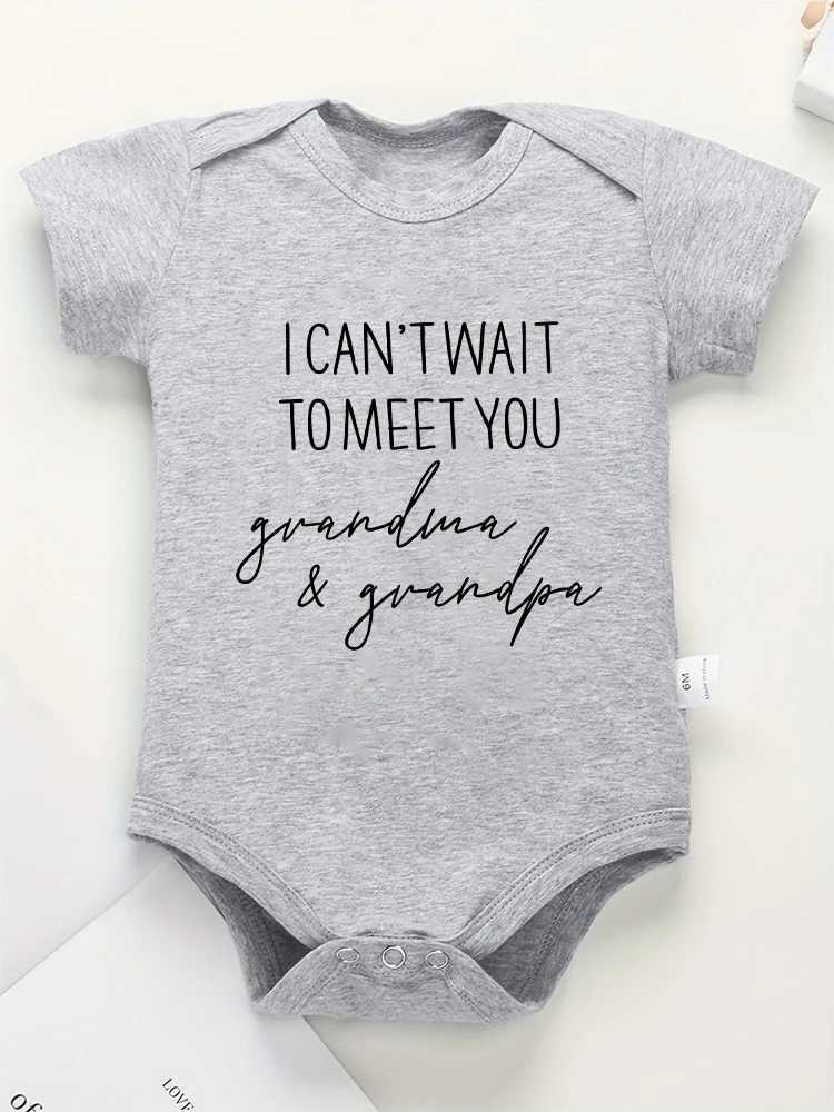 I cant wait to see you grandma and grandpa newborns boys girls pregnancy clothes cotton babies Onesie exquisite gifts W240812