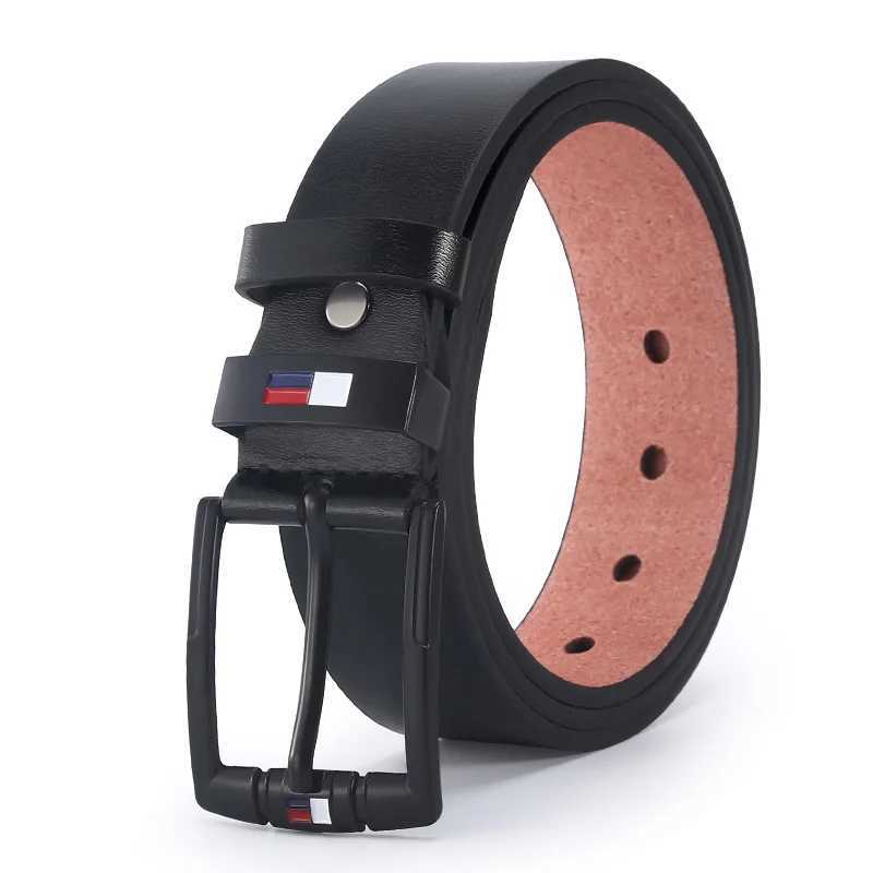 Mens PU leather alloy pin square buckle belt business casual belt 2023 fashion black coffee brown mens waist belt W240807