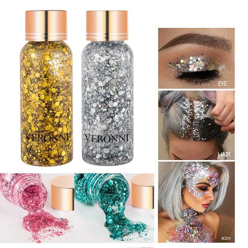 Multi functional glitter nail enhancement body face gel glitter art sequins festival stage glitter liquid eye shadow makeup decoration W240812