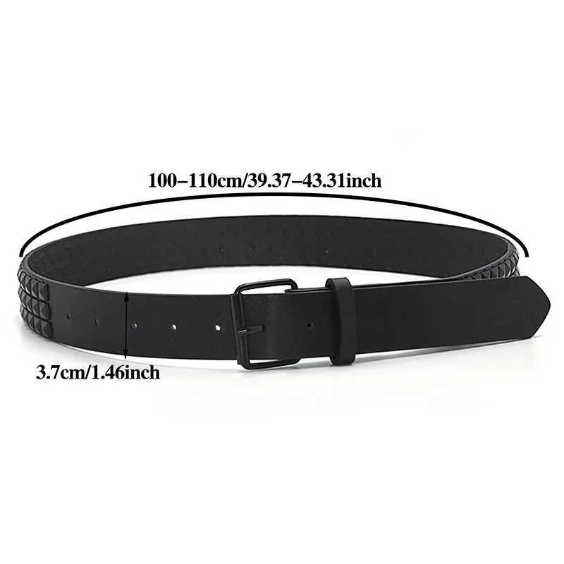 Fashion rivet strap mens and womens screw strap punk rock with pin buckle direct shipping black W240807