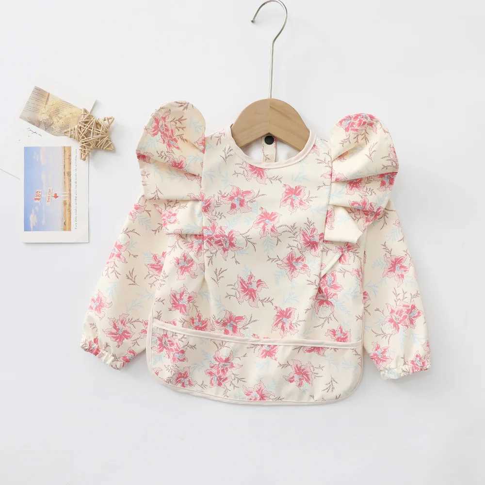 Bibs Burp Cloths Baby Soft Waterproof Bib Little Boy Girl Painting Smock Child Meal Eating Apron with Long Sleeves Kid Adjustable Feeding BibsL4812