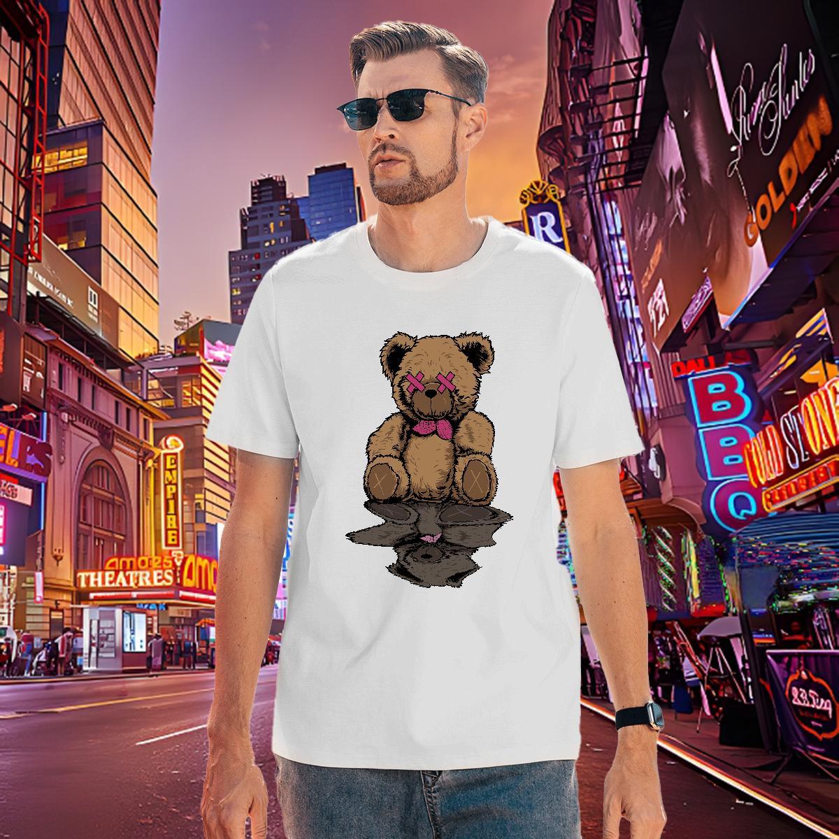 Soft T shirt bear Breathable Crew Neck Daily Wear Customized Print 100% Cotton 230g Men Tshirts Fashion Designer Tees Shirts