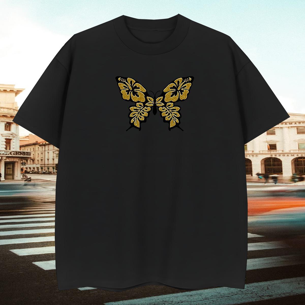 Comfortable Men T Shirts Butterfly Breathable Short Sleeve Casual Beach DIY Logo Oversized 230g Cotton Men Tshirts New Designer Polos