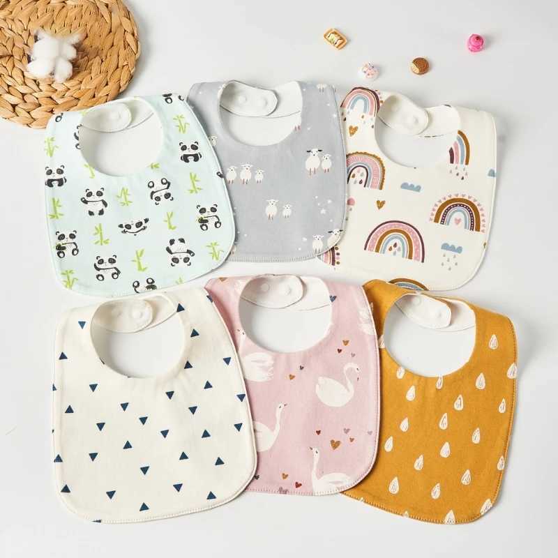 Bibs Burp Cloths New Waterproof Baby Bibs Cute Printed Newborn Saliva Towel Burp Cloths U-shape Baby Feeding Drooling Bib Baby AccessoriesL4812
