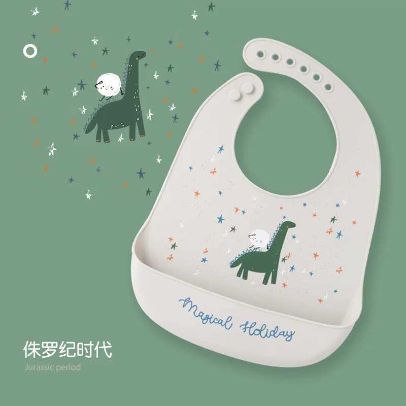 Bibs Burp Cloths Baby Bib Silicone Saliva Towel feeding Baby Scarf Adjustable Animal Picture Waterproof Saliva Dripping silicone Bibs Burp ClothsL4812