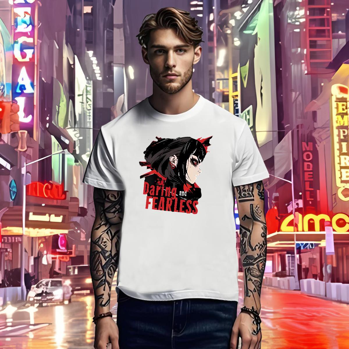 Mens T Shirts 230g 100% Cotton scare Daily Outfit Round Neck Short Sleeve Cartoon Printing L-4XL Couples T Shirts Casual New Cool Design Polos