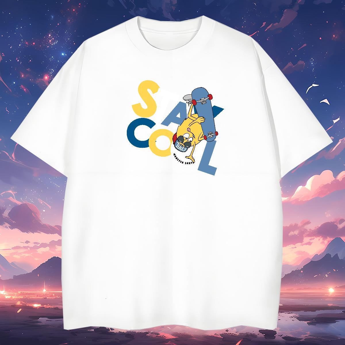 T-Shirts 100% Cotton 230g USA Casual Round Neck Short Sleeve Anime Print Men Tops Tees Factory Direct Cool Design Clothings
