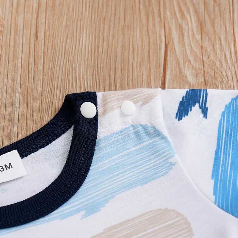 Summer Newborn short sleep jumpsuit 0-36M cute whale round neck simple style comfortable and breathable suitable for boys and girls W240812