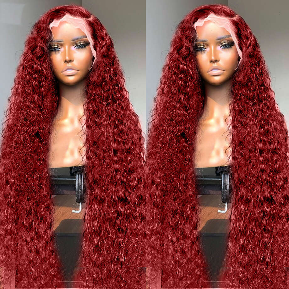Colored Bury 13X6 Hd Frontal Human Hair Deep 13X4 Curly Water Wave Lace Front Wig Brazilian Wigs On Sale