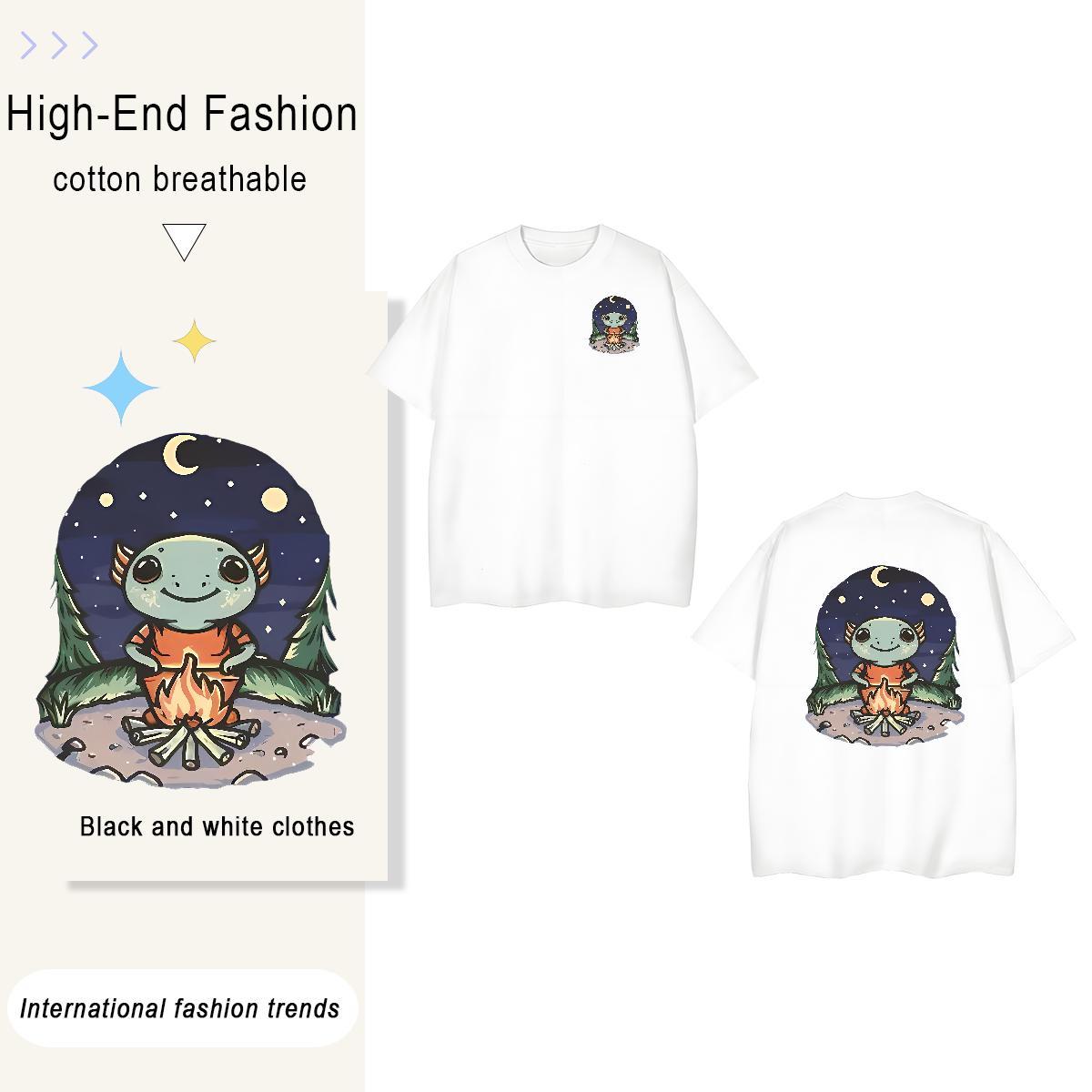 T Shirt For Man 230g 100% Cotton cute High Street Hip Hop O-Neck Short Sleeve DIY Printed Couples T Shirts Free Shipping Soft Tees Shirts