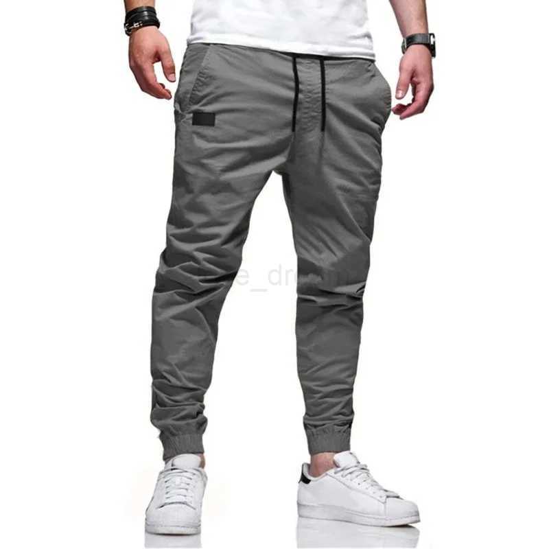 New Mens Casual Sports Pants Sweatpants Male Jogger Cargo Harem Pencil Pants Trousers Multi-pocket SweatwearXJ240813