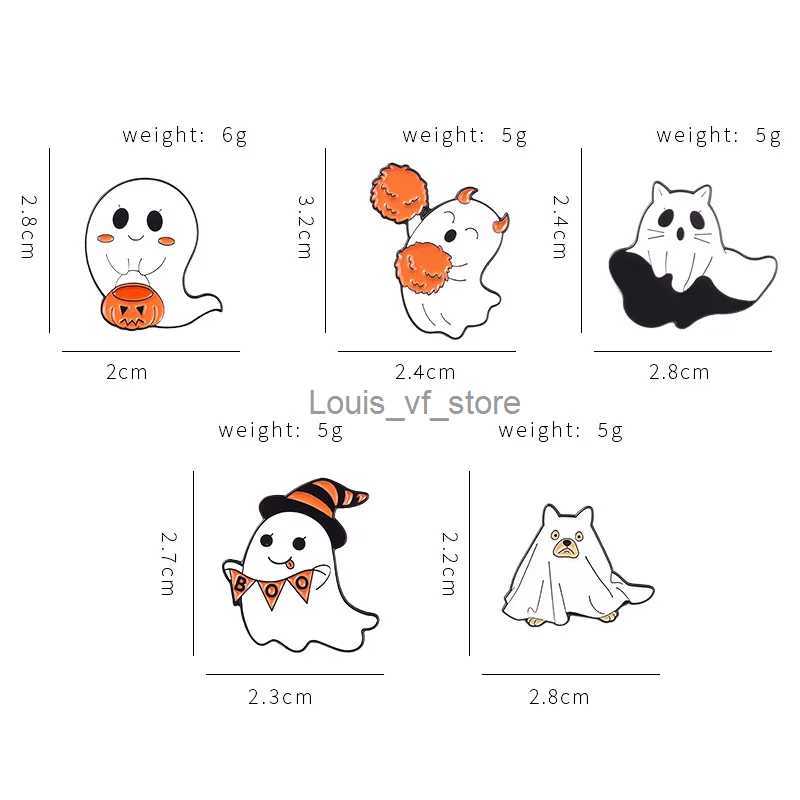 Pins Brooches Interesting Halloween Enamel Pin Punk Pumpkin Horror Spider Gothic Skull Brooch Collar Badge Jewelry Witch Dark Festival Gift H240813