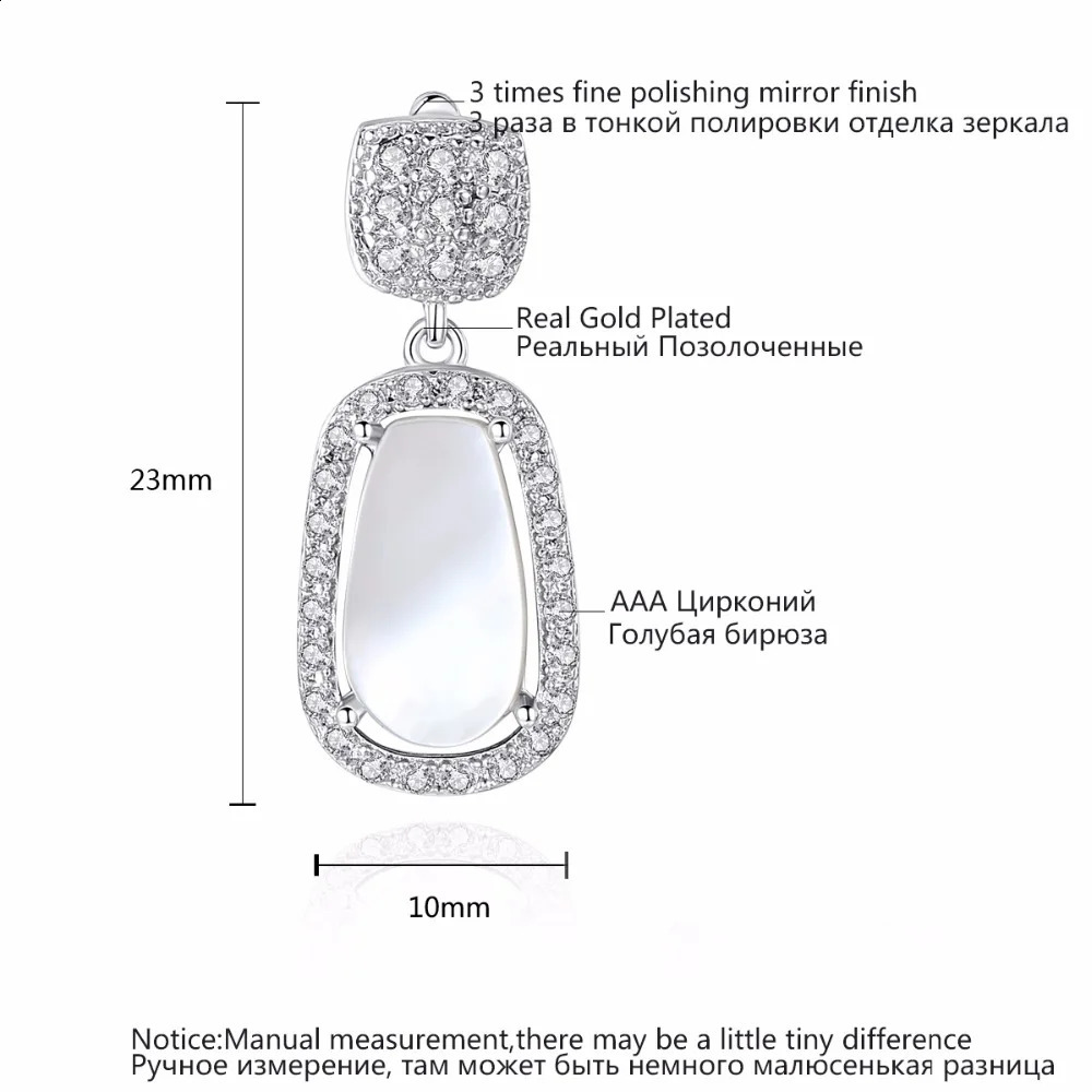 LUOTEEMI Geometric Natural Shell Crystal Elegant Pendant Earrings Womens Handmade Retro Wedding Party Brincos 240810