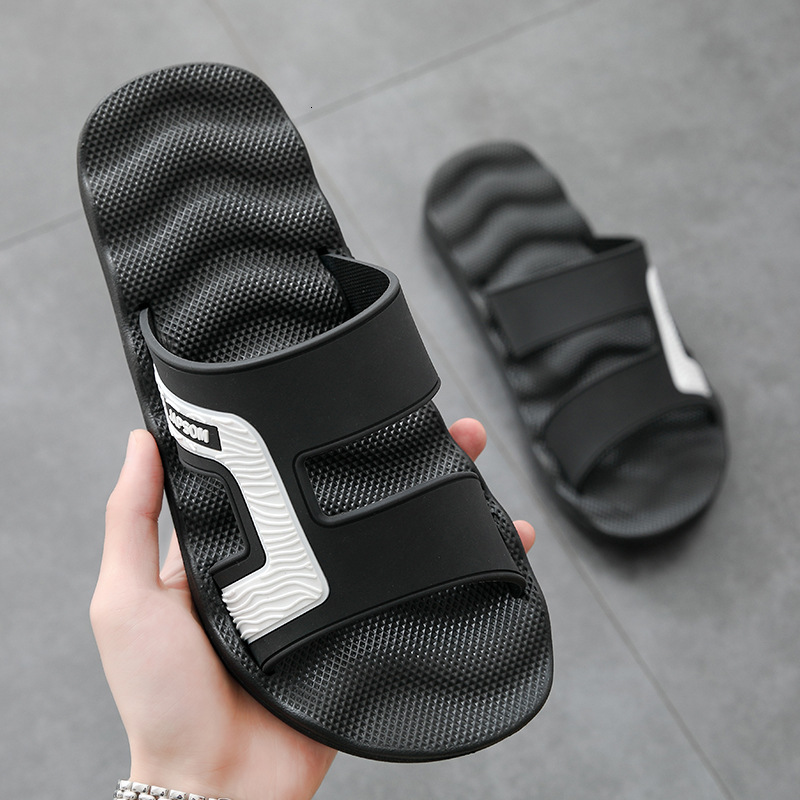 Summer new men's outdoor wear anti slip massage shoes, large shower shoes, men's home slippers