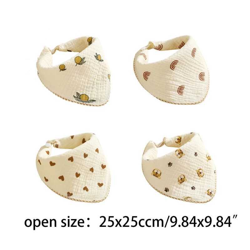 Bibs Burp Cloths Muslin Baby Bibs Bandana Drool Bibs Cotton Saliva Towel Feeding Burp Cloths Neckerchief Bandana for Teething Drooling DropshipL4812