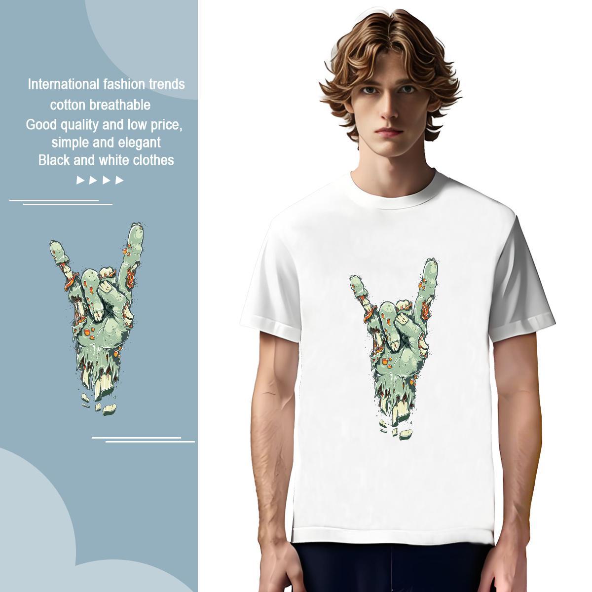 Men T Shirts 230g Pure Cotton hands Casual Beach Breathable DIY Printed Men Tees Casual New High Quality Clothings