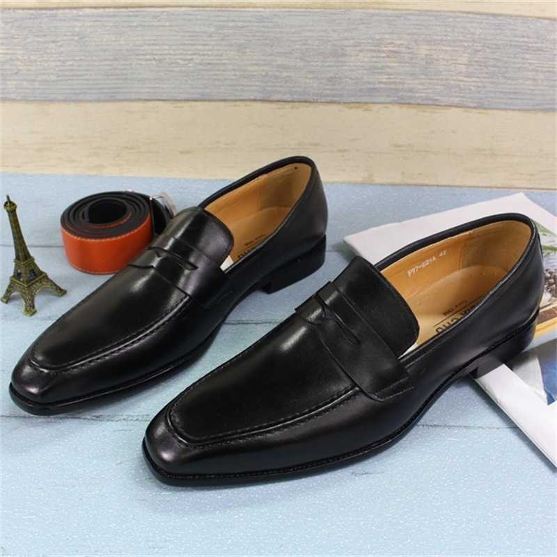 CMM Classic Fashion Mens Leffer Shoes Penny Shoes Mens Toe Cap Leather Shoes Mens Casual Shoes