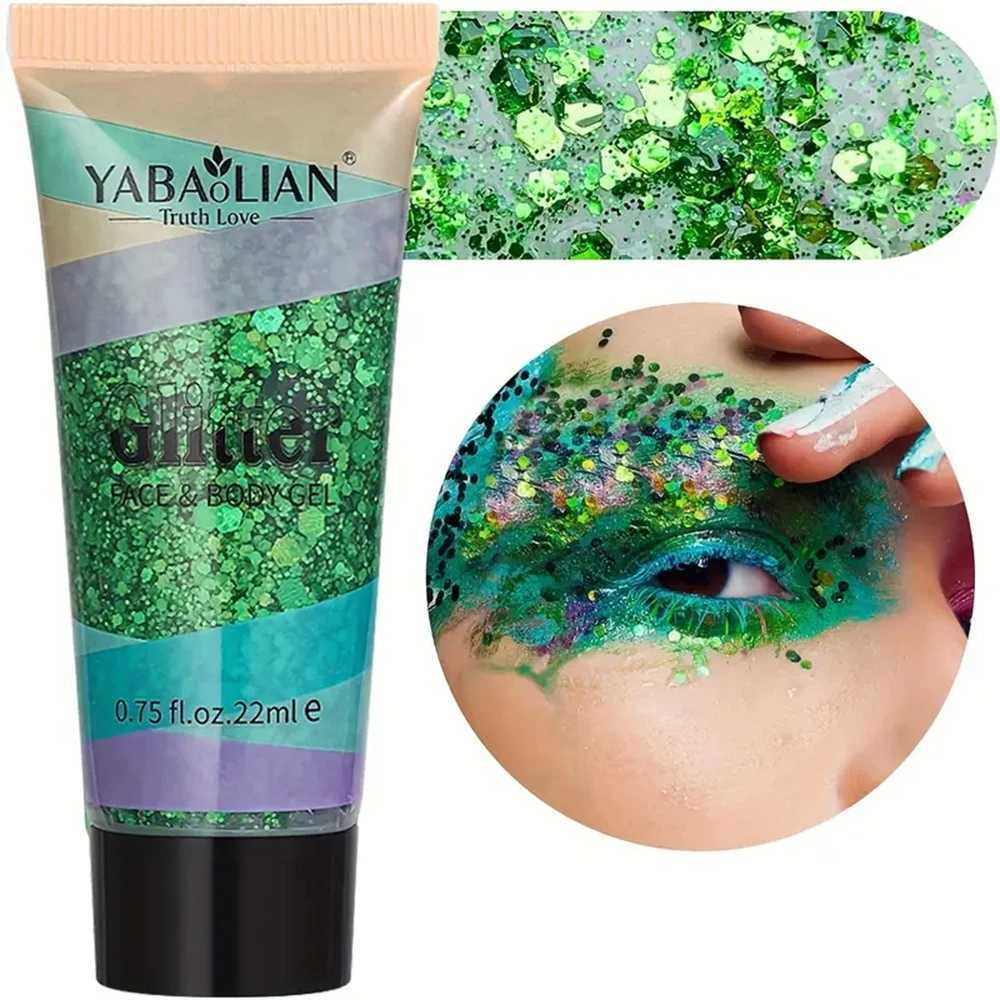 Mermaid Sequins Body Glitter gel - Lasting gloss for carnivals parties festivals and stage performances - Perfect for teenage girls W240812