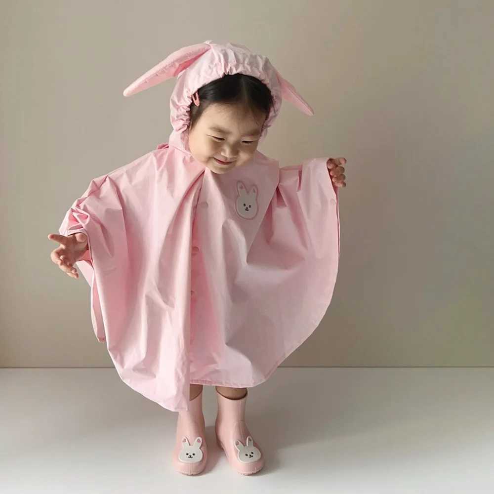 Korean Childrens Raincoat Cape Bear Cartoon Baby Raincoat Boy Girl Child Raincoat Kindergarten Baby Raincoat Y240810