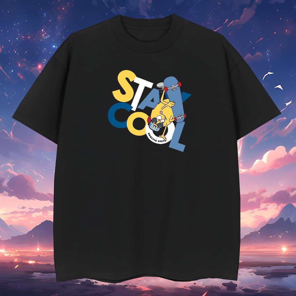 T-Shirts 100% Cotton 230g USA Casual Round Neck Short Sleeve Anime Print Men Tops Tees Factory Direct Cool Design Clothings