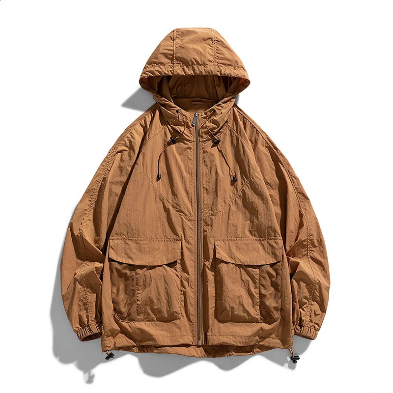 Summer Oversize Sunscreen Jacket Men Baggy Coat Outerwear Fashion Korean Streetwear Sun Protection Clothing Tops Male Plus Size o240812
