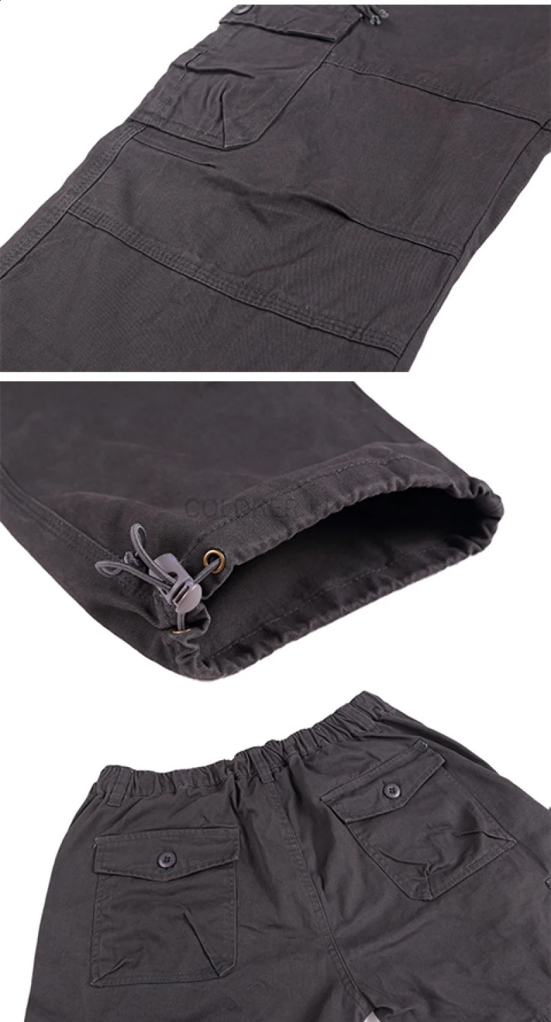 Mens multi pocket cargo long leg pants loose casual work hiking outdoor clothing 240812