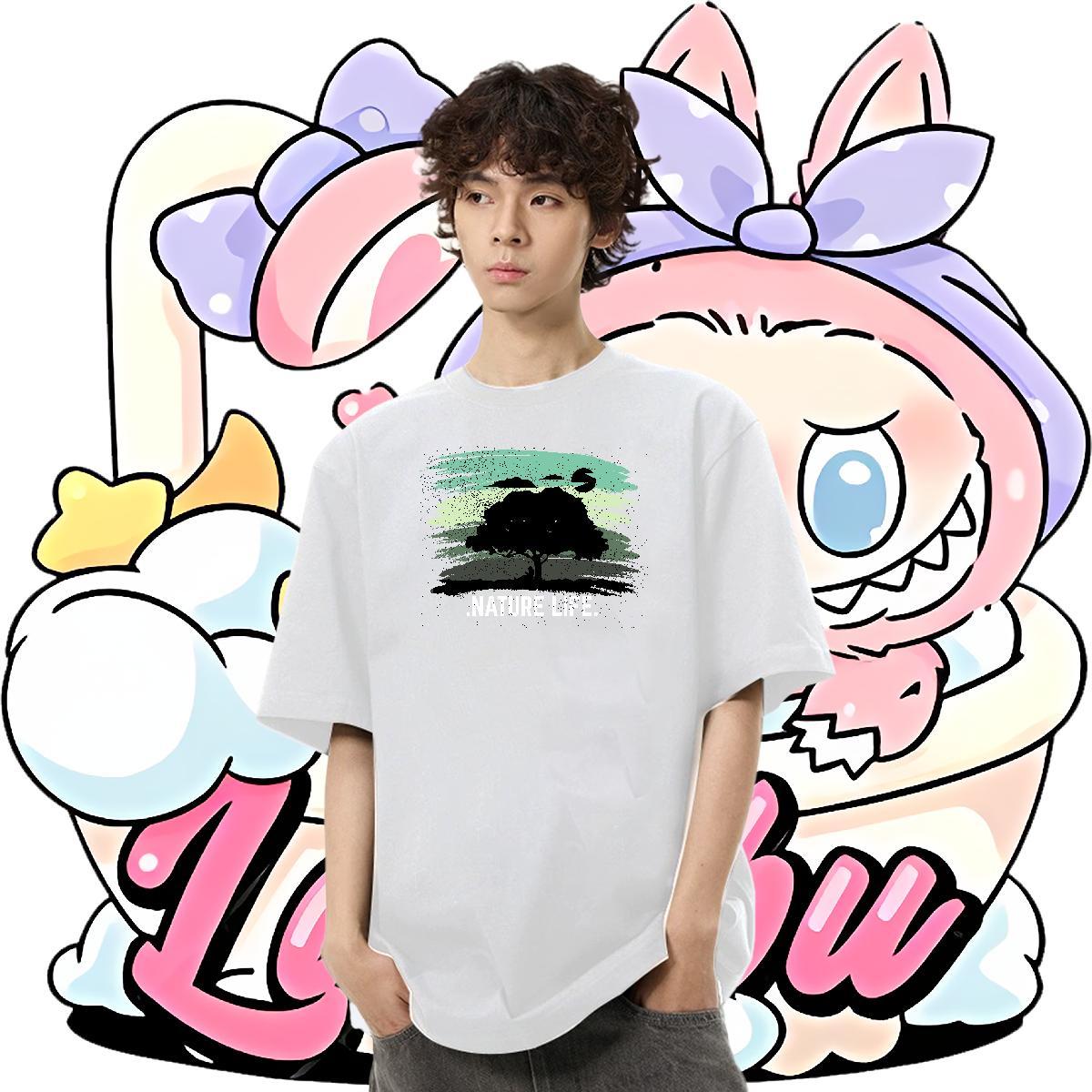 Fashion Designer Mens Tshirts tree Summer Casual 230g Pure Cotton Tops Shirt Breathable Short Sleeve Free Shipping Men T Shirts Graphic