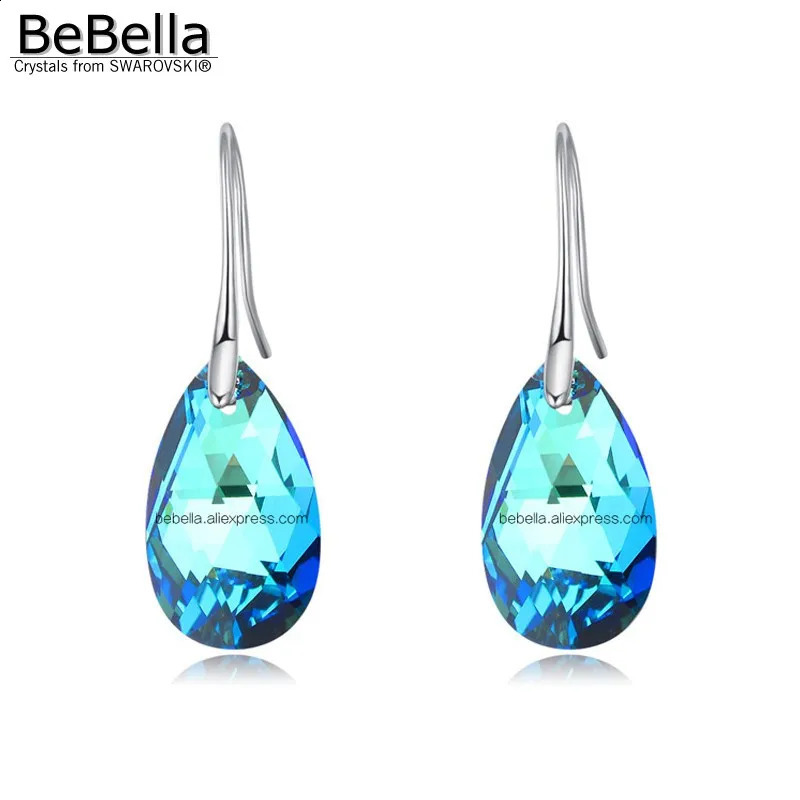 BeBella pear shaped water droplet earrings paired with original Austrian fashion jewelry suitable as a gift for women 240810