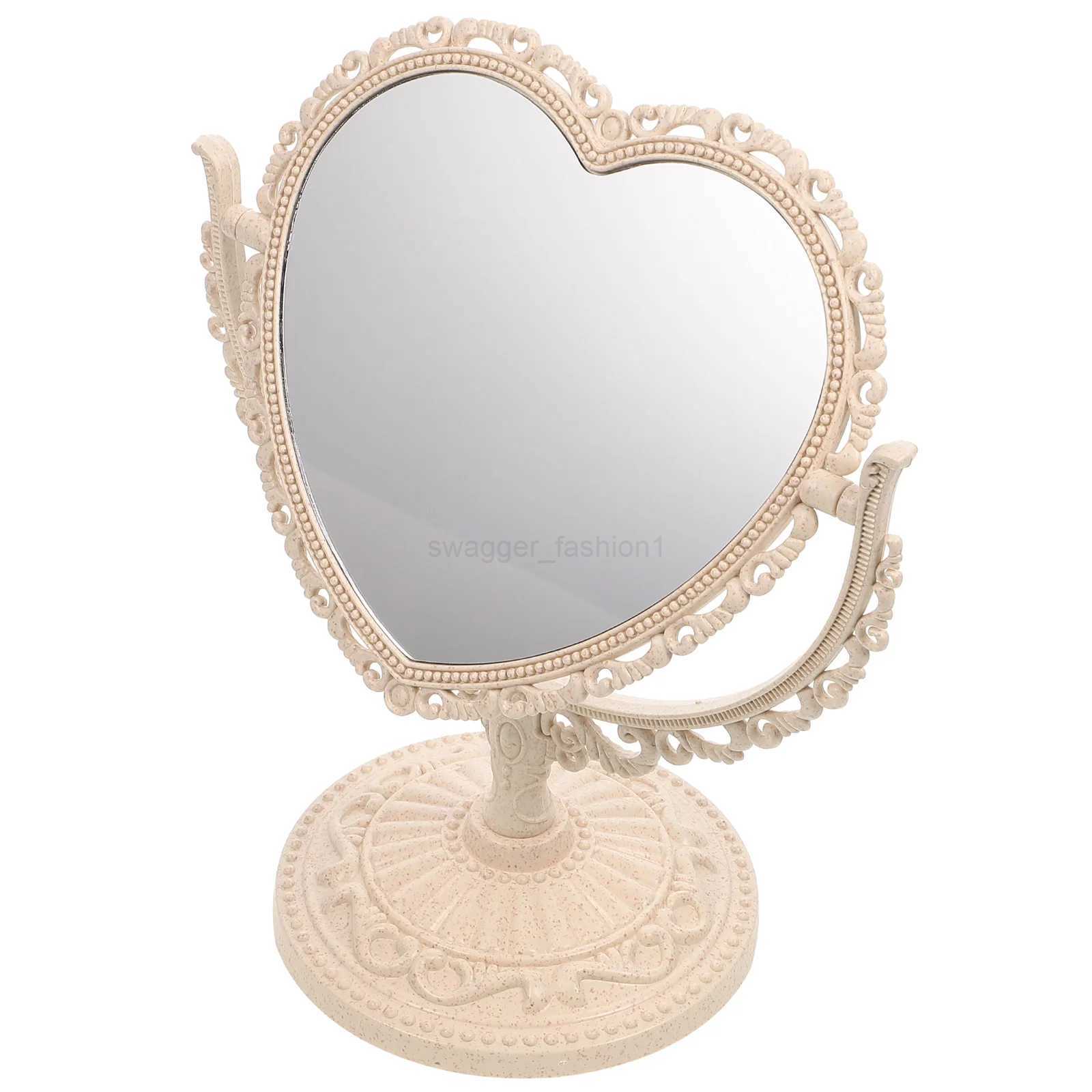 Makeup Circle Mirror Oval Coic Small Two Sided Heart Shaped Vanity Makeup Mirror Double Sidedative Portable Lighted MakeupXJ240813