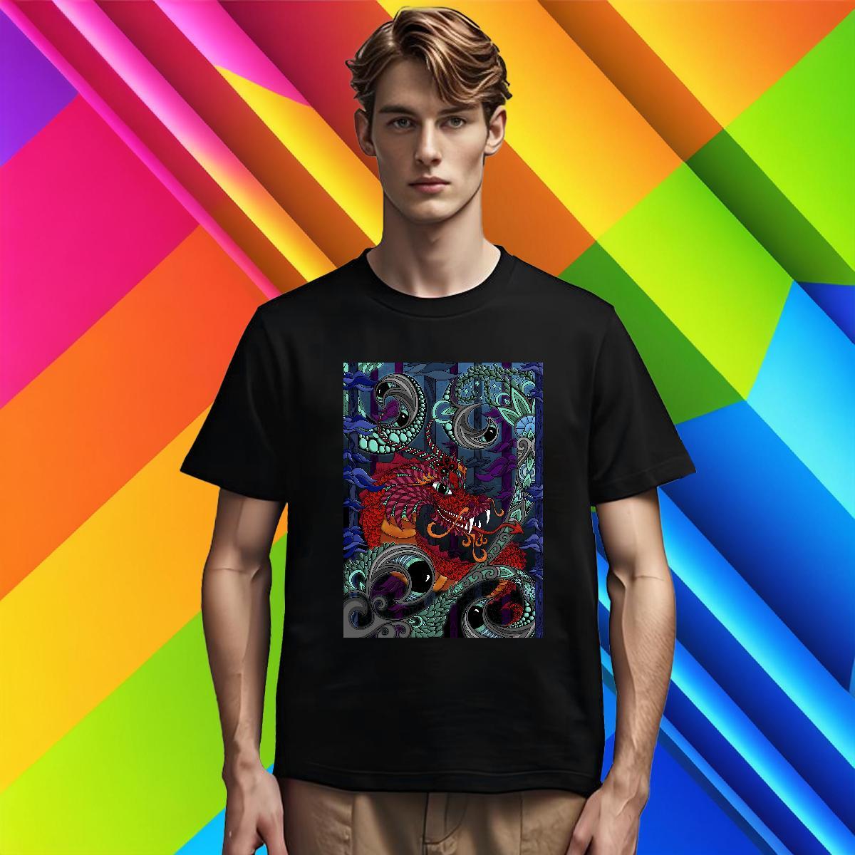 Man T Shirts 100% Cotton 230g dragon Casual Beach Breathable DIY Printed Couples T Shirts Fashion Design Wholesale Top Tees