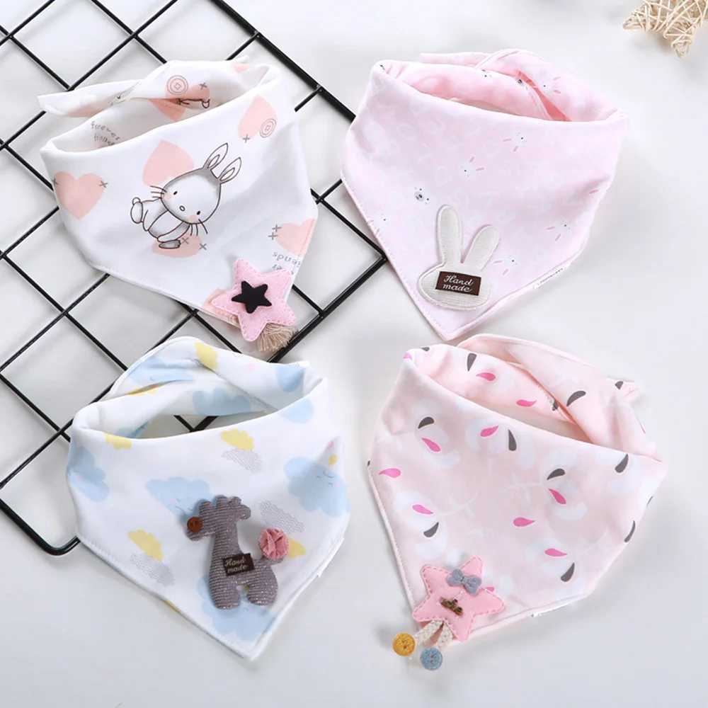 Bibs Burp Cloths 4 pieces/lot Baby Bibs Drooling Cotton Baby Scarf Burp Cloth Bandana Bibs Newborn Baby Boy Infant Girl Toddler Stuff AccessoriesL4812