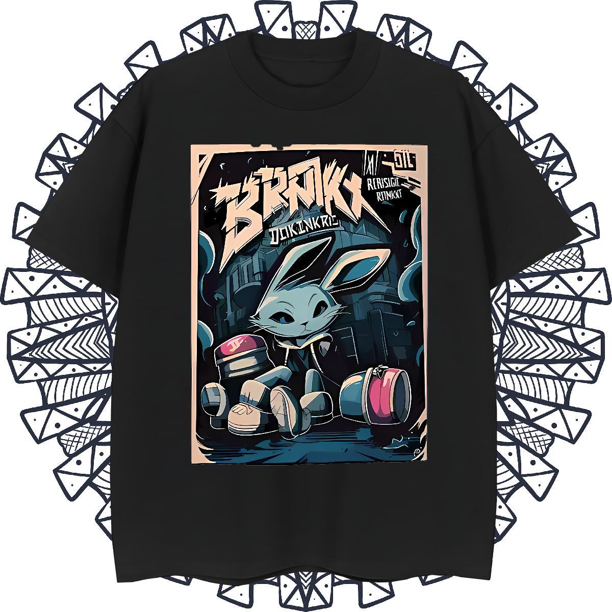 High Quality Men Tops Tees Beach 230g Pure Cotton Customized Breathable Crew Neck rabbit T-Shirts for Men Designer Wear