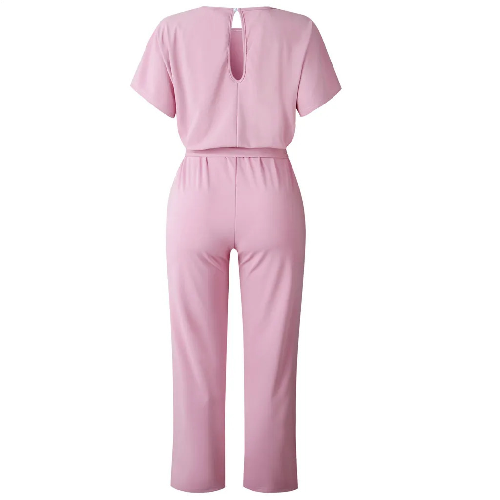 Youthful woman clothes Leg With Belt Women Short Clubwear Straight Sleeve Playsuit Jumpsuit Womens Jumpsuit jumpsuit women 240813