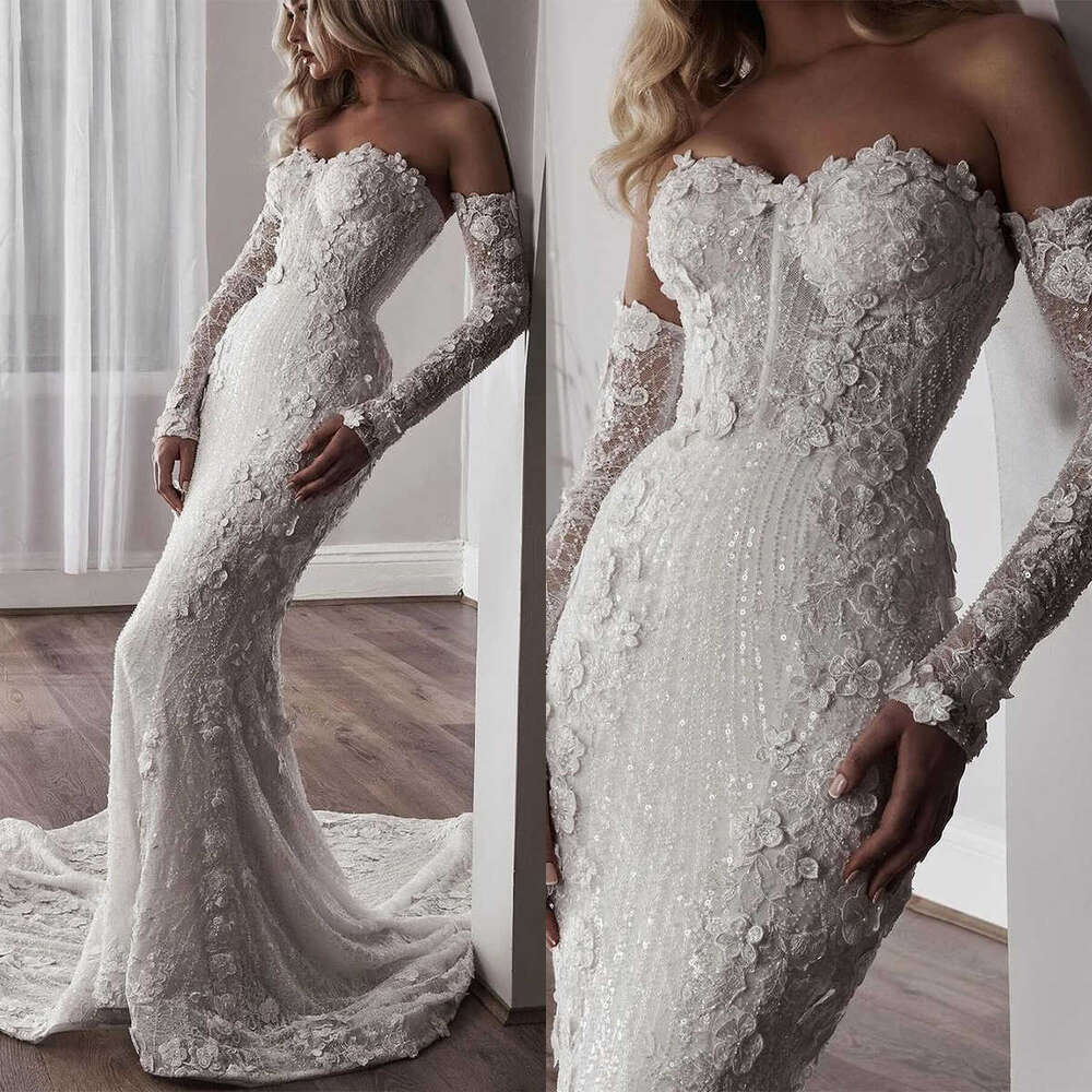 2024 New Mermaid Gown Wedding Dresses wer Appliques Strapless Lace Bridal Gowns Big Vestidos De Novia Custom Size Colour