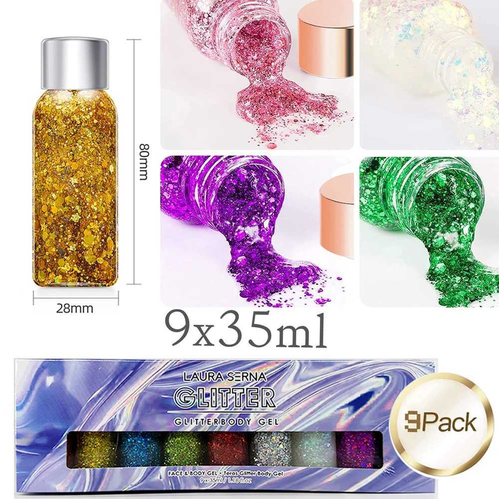 Festival body glitter gel face glitter eye shadow holographic cosmetics laser powder block nail polish glitter stick makeup W240812